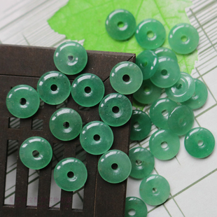 15mm平安扣 天然绿东陵迷你扣子圆环diy古风发簪材料手工耳环配件