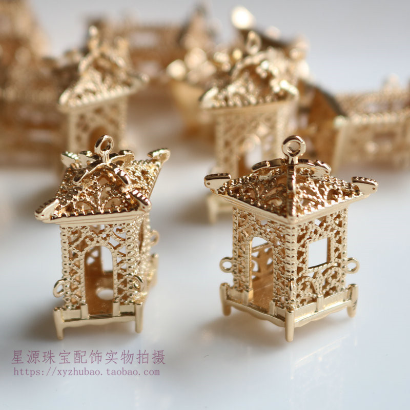 纯铜保色亭子 歪凉亭 古风发簪步摇流苏汉服配件 diy手工耳环材料,饰品/流行首饰/时尚饰品新,其他DIY饰品配件,淘宝优惠券,粉丝福利购,淘宝优惠卷