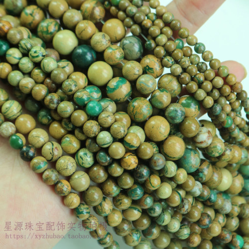 天然沙漠绿州石沙漠云母圆珠散珠