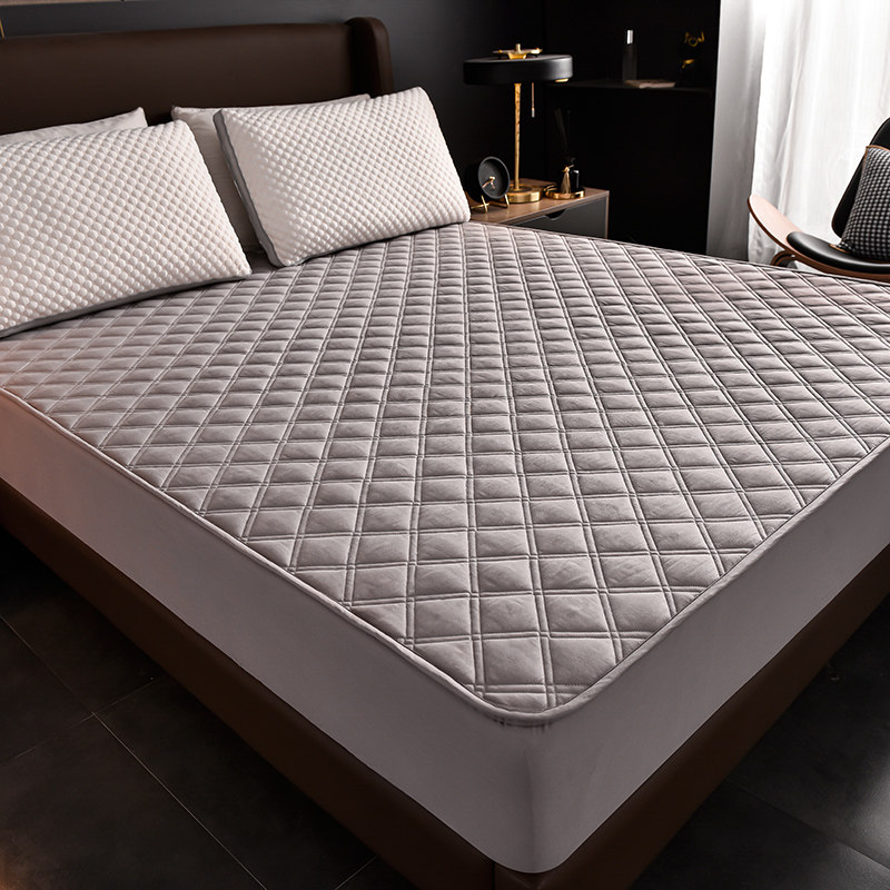 出口 A类100%纯棉夹棉床笠单件全棉抗菌螨防滑席梦思床垫套保护罩
