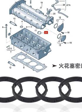 速腾明锐高6EA111朗逸POLO途安宝来晶锐帕萨特原厂火花塞密封圈