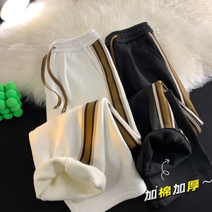 B254-HQ1408-P48 加绒P58 现货包边包条提花休闲裤男卫裤直筒裤潮图片