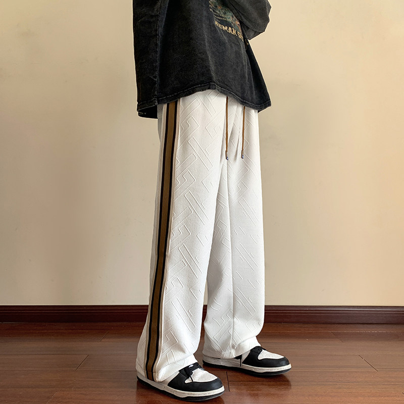 B254-HQ1408-P48加绒P58包边包条条纹休闲裤男百搭休闲裤直筒裤,男装休闲裤,星座602