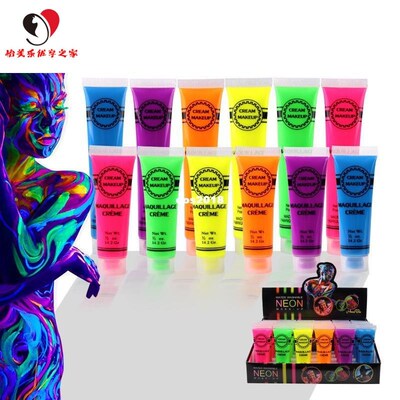 6 colors neon face paint body art paint natural water washab