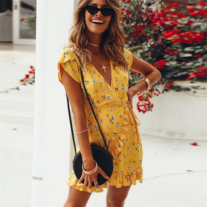 Summer Off Shoulder Floral Mini Beach Dress Plus Size women|ruв категории Женская одежда, платье - от Buy2taobao.com для оказания профессиональной услуги покупки агента Taobao