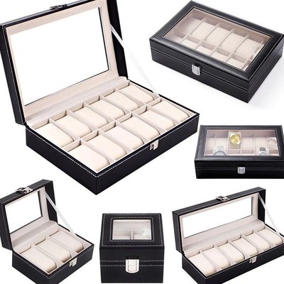 Watch Jewelry Display Storage Holder Case Grids Box Organize
