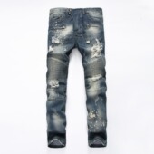 large jeans locomotive Men straight Shredded slim size