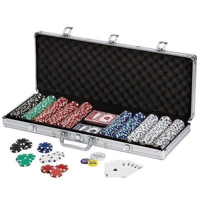 texas hold 'em aluminum chip set poker case 500 dice chips