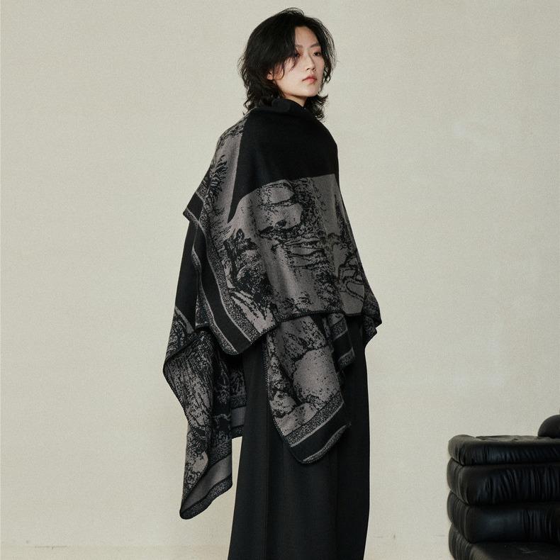 Minimalist tourism cape, grassland famous ethnic split cape