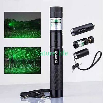 SD303 Green Laser Pointer Adjustable Burning Laser Pen 532nm
