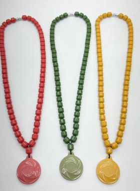 托玛琳能量吊坠红色托玛琳串珠吊坠会销礼品能量牌珠链项链