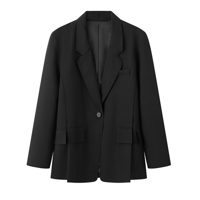 云艾诺丝黑色修身显瘦西装外套