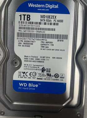 西数1TB蓝盘 WD10EZEX 3.5寸 台式机机械硬盘议价