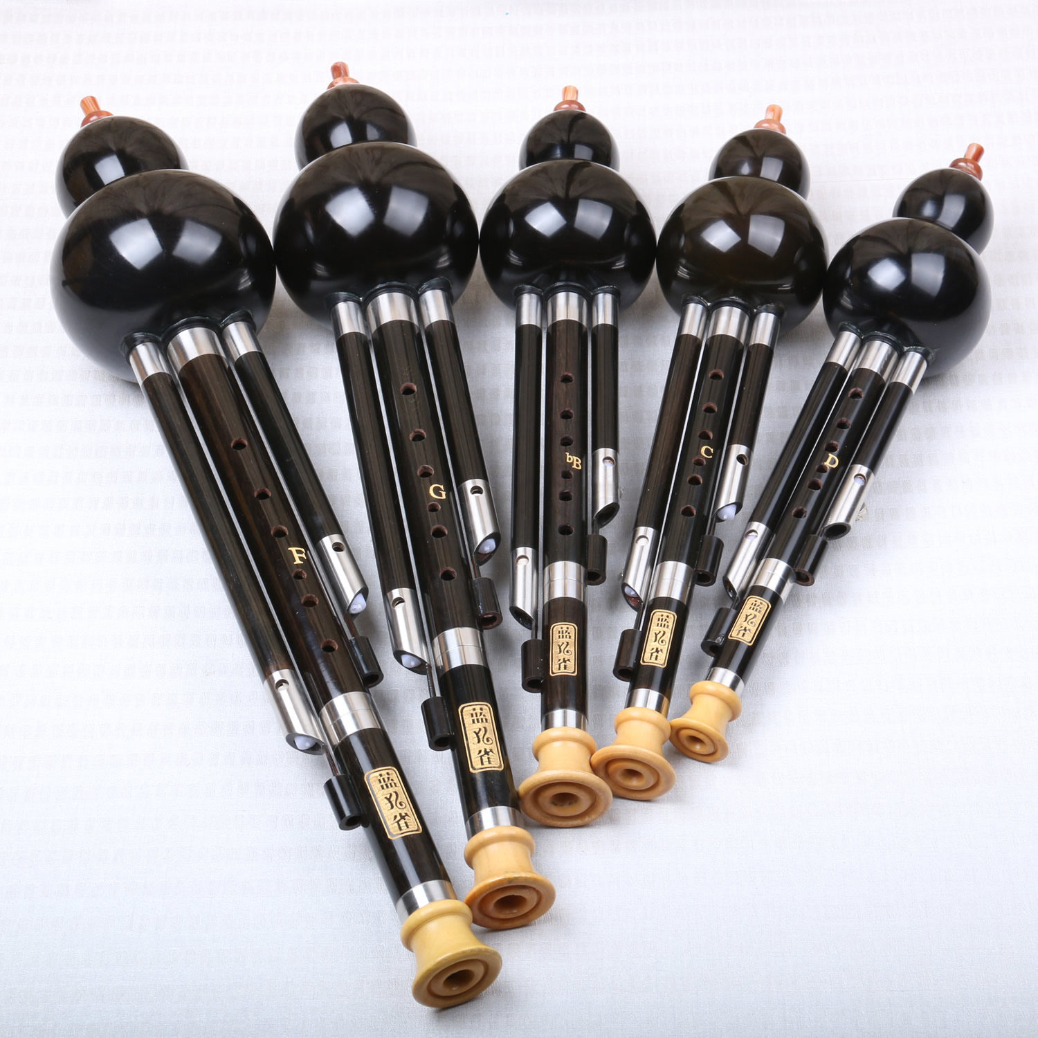 蓝孔雀葫芦丝 黑檀木专业演奏型 d c  降b g f调云南民族乐器专u.