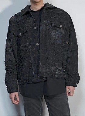 AANN 重工重置高克重remake黑色糜烂大破坏牛仔外套夹克限量30件