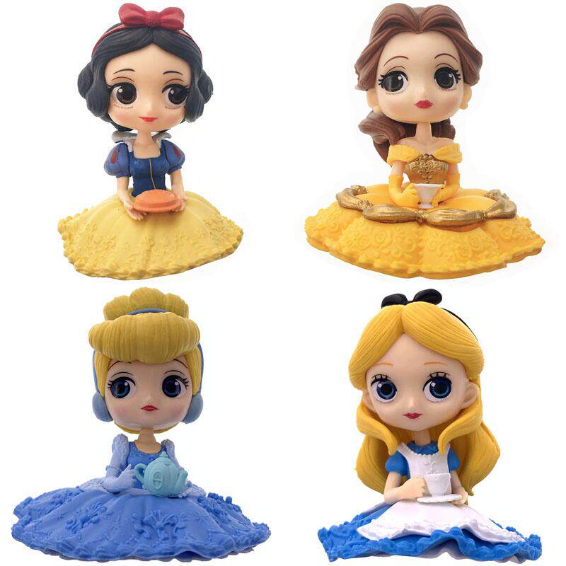 生日蛋糕装饰摆件q版坐姿下午茶灰姑娘爱丽丝白雪公主烘焙装扮