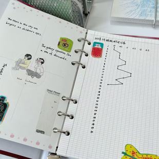 肆林小怪原创/A6FC尺寸内页 替换内芯 法文格小星星图案 手帐便签