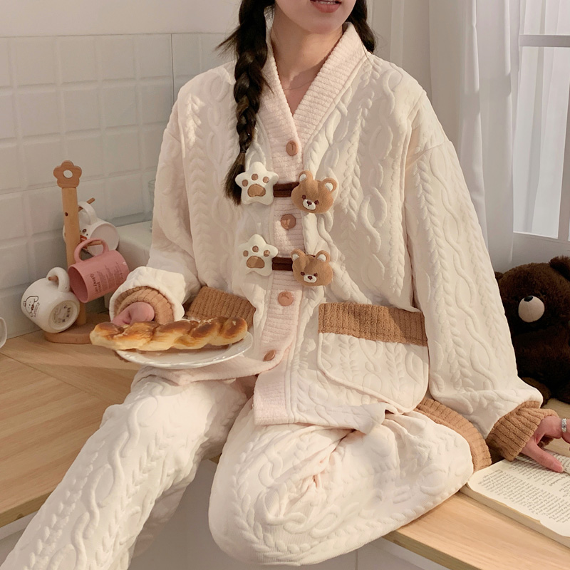 加厚保暖空气棉月子服方便哺乳女