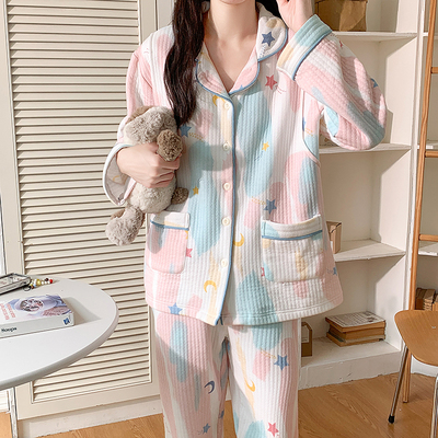 空气棉月子服纯棉a类秋冬款产后纯棉加厚11月份哺乳孕妇睡衣冬季