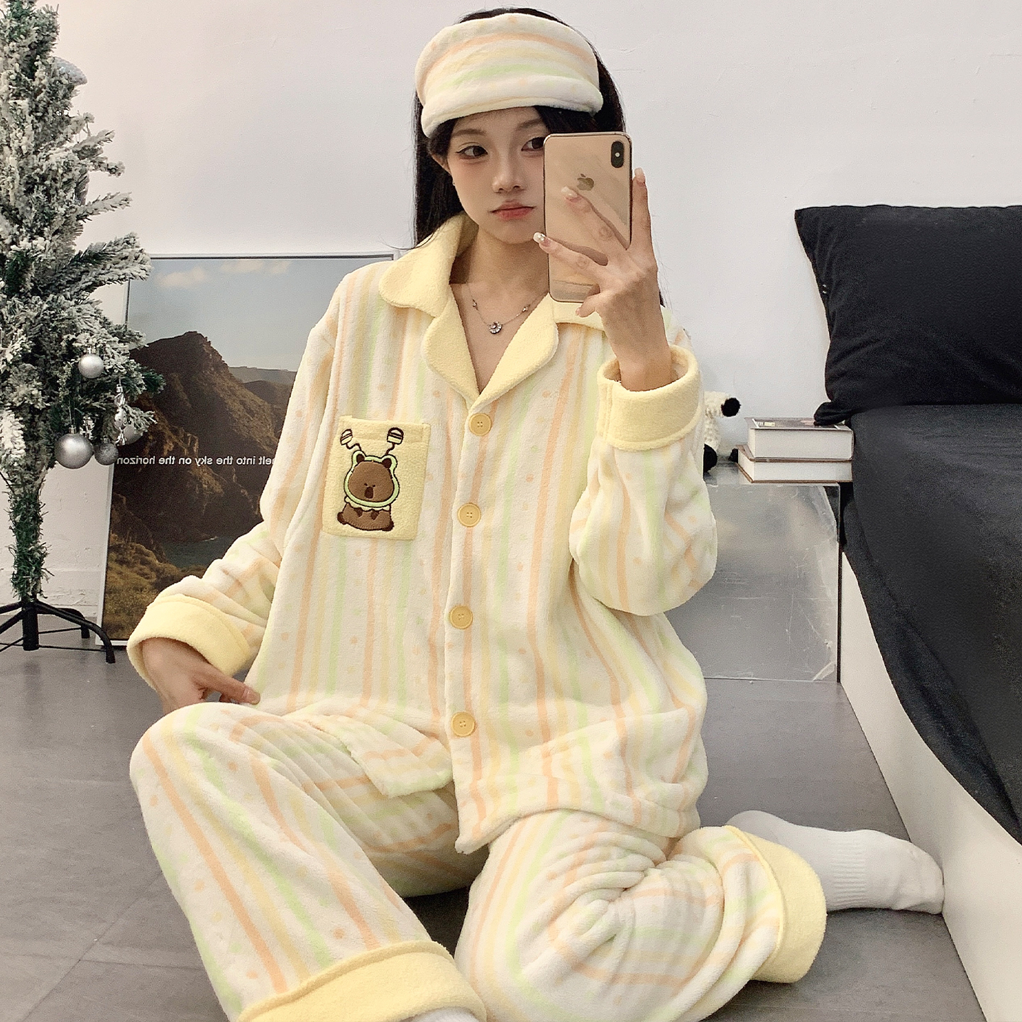珊瑚绒月子服冬季加绒加厚