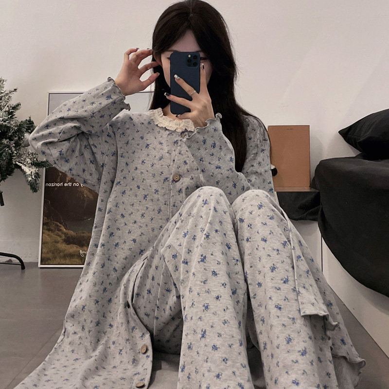 孕妇进产房待产裙夏薄款月子服带胸垫春秋纯棉哺乳睡裙两件套长裙