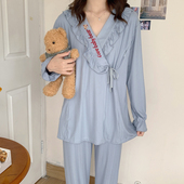 产后5月份6孕妇睡衣哺乳7大码 莫代尔冰丝月子服夏季 薄款 两件套8五