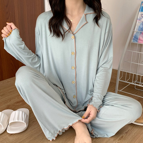 女莫代尔方便哺乳月子服透气吸汗