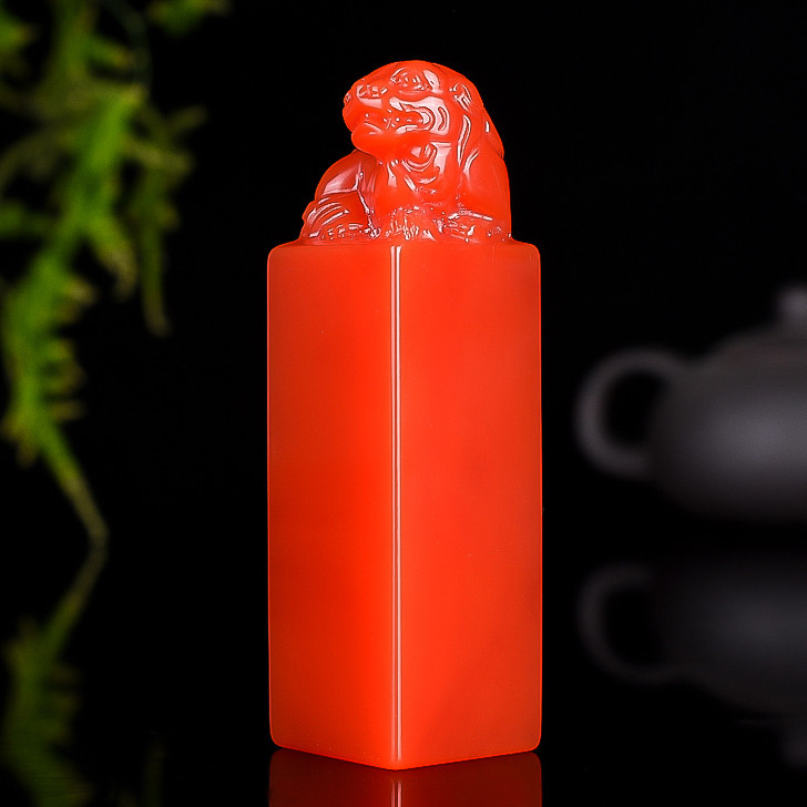 天然和田玉印章雕刻招财貔貅鸡血玉姓名章书画书法章手把件摆件