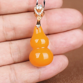 天然和田玉黄玉葫芦吊坠油润饱满女款 玉石福禄寿项链挂件挂坠