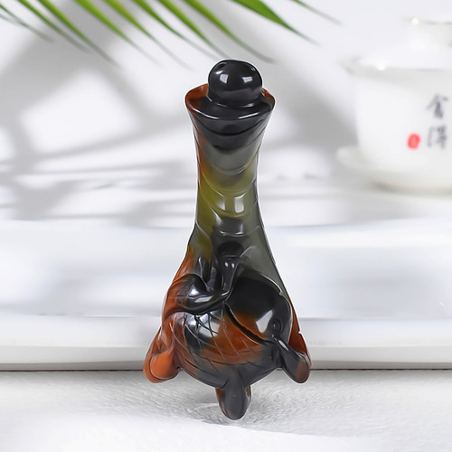 天然正品黄龙玉抓住机遇手把件