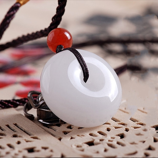 和田玉平安扣吊坠男女情侣款