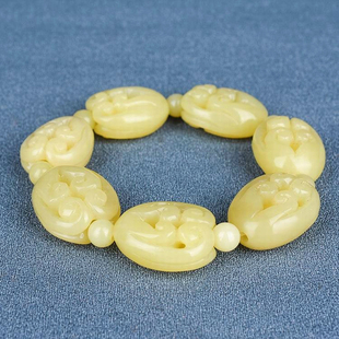 天然玉石和田玉黄玉籽料佛手手链男女款福寿如意多子多福手串手排