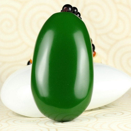 菠菜原石天然和田玉手把件