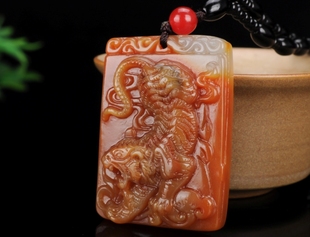 正品黄龙玉老虎吊坠生肖虎虎虎生威玉石挂件玉虎玉佩男女款玉坠