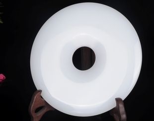 天然玉石平安扣中式家居和氏璧别墅玄关和田玉摆件装饰品结婚送礼