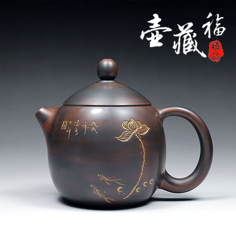 龙蛋壶 钦州坭兴陶茶壶 纯手工 泡茶壶窑变精品大师紫泥