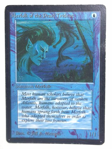 万智牌 珍珠三叉戟人鱼 alpha 第一版 黑边 蓝 上海文波MTG