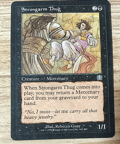 强臂刺客 万智牌 Strongarm Thug 玛凯迪亚 银 黑 英文 实拍 文波