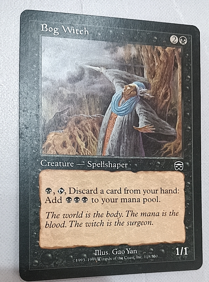 万智牌 腐沼巫师  Bog Witch 玛凯迪亚 普 黑 英文 实拍 文波 MTG