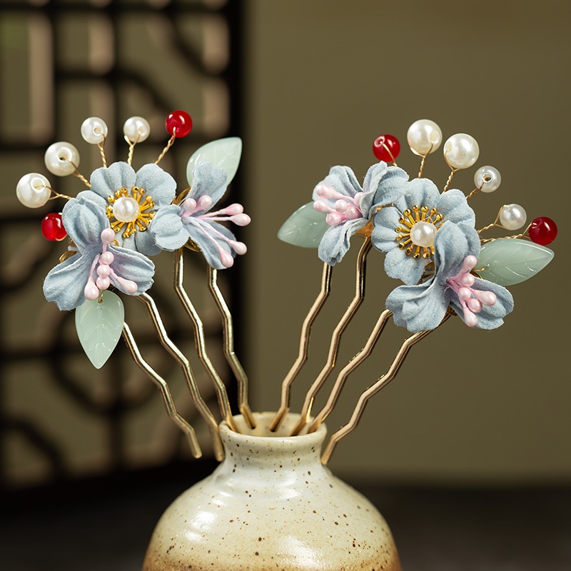 古风仙气步摇后压宋制簪子发钗女