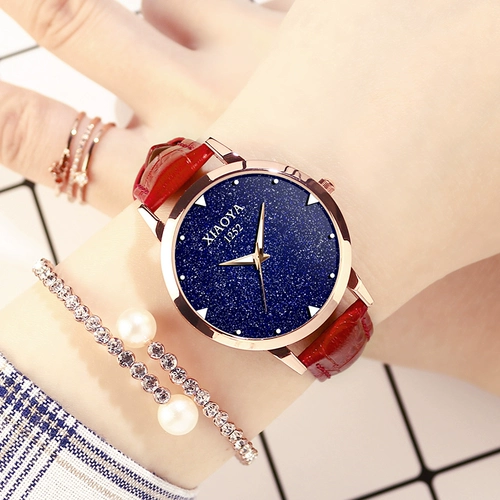 Водонепроницаемые часы для школьников, брендовое трендовое звездное небо, популярно в интернете, в корейском стиле, простой и элегантный дизайн