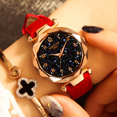 taobao agent Waterproof fashionable trend swiss watch, starry sky, 2020, new collection, Korean style, simple and elegant design, internet celebrity