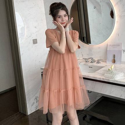 孕妇夏装连衣裙2024新款夏天裙子外出时尚潮妈网红套装孕妇裙夏季