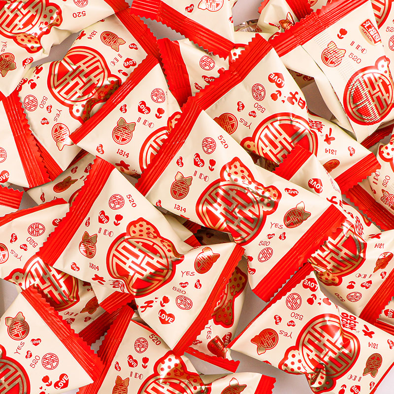 汇福园麦片燕麦牛奶巧克力500g装结婚喜糖散装喜庆糖果零食年货