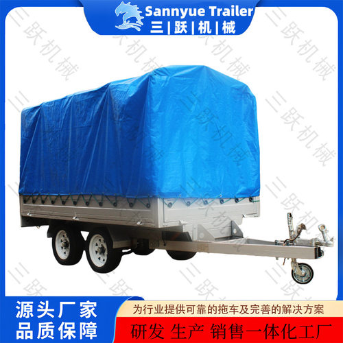 拉货防水篷布欧式拖车箱式货车拖车出口农用运输拖车