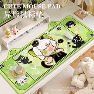 罗小黑战记卡通异形猫耳鼠标垫超大号女生可爱工位办公桌防滑耐脏