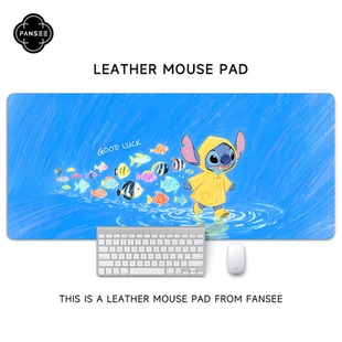 史迪仔鼠标垫超大号女生宿舍卡通可爱耐脏办公电脑防滑桌面垫定制