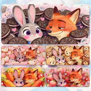 疯狂动物城鼠标垫超大卡通动画宿舍电脑桌工位办公桌防滑可定制