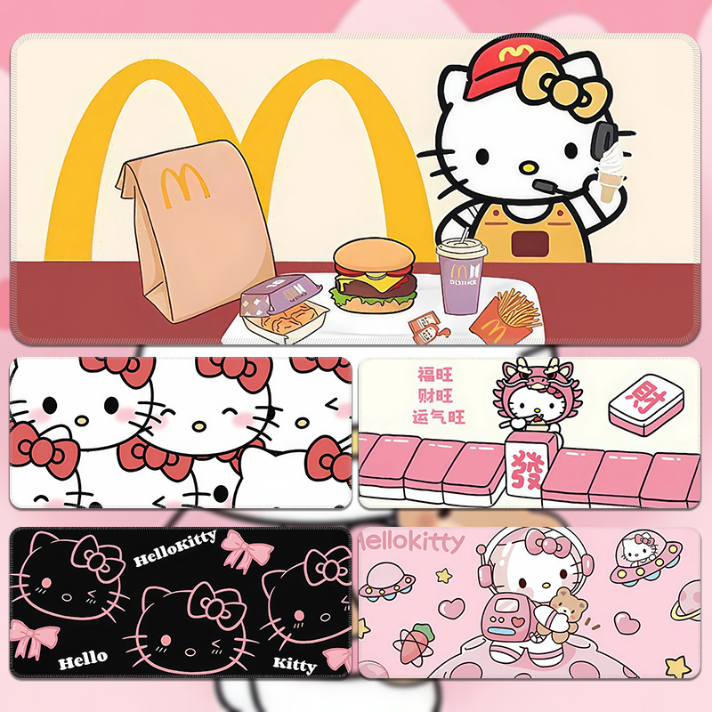 Hello Kitty鼠标垫超大女生可爱定制电脑键盘垫办公桌垫大号耐脏