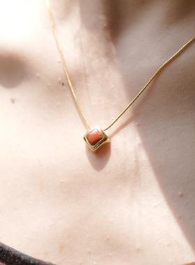 多野纯银蛇骨链女天然宝石项链